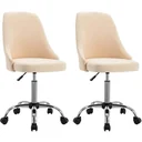 Esszimmerstühle 2 Stück Stoff creme