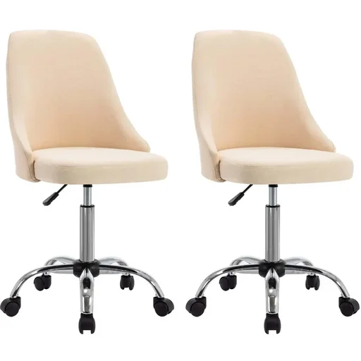 "Esszimmerstühle 2 Stück Stoff creme image"