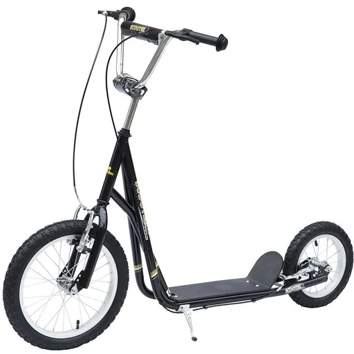 "Kinder Tretroller Scooter 16/12 Zoll schwarz image"