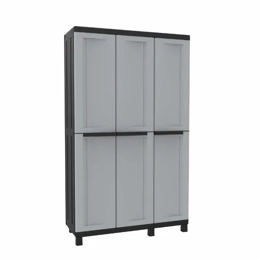 "Twist Black 102A 3-türiger Kunststoffschrank mit 2 Innenräumen und 3 höhenverstellbaren Einlegeböden image"