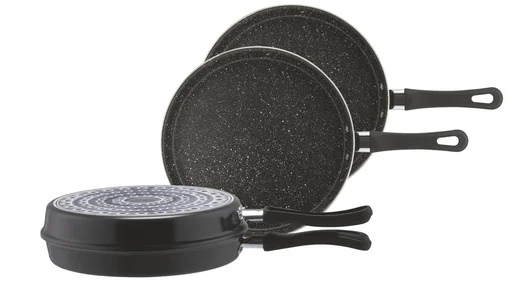 "Induktions-Wendepfanne 2-tlg. - 2in1 - Ø 24 x 8 cm, Aluminium image"