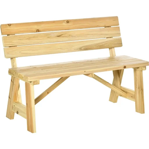 "Gartenbank 2-Sitzer Parkbank aus Holz Sitzbank bis 220 kg Bank Terrassenbank mit Rückenlehnen Gartenmöbel Massivholz 116 image"