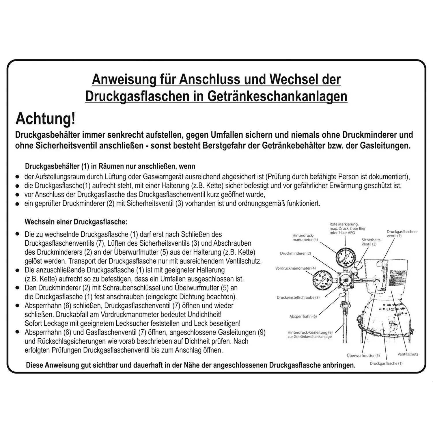 "Aufkleber "Anweisung" nach BGR 228 image"