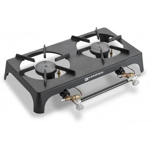 "Camping-Gaskocher aus Gusseisen mit 2 Brennern und Thermoelement 7,5KW image"