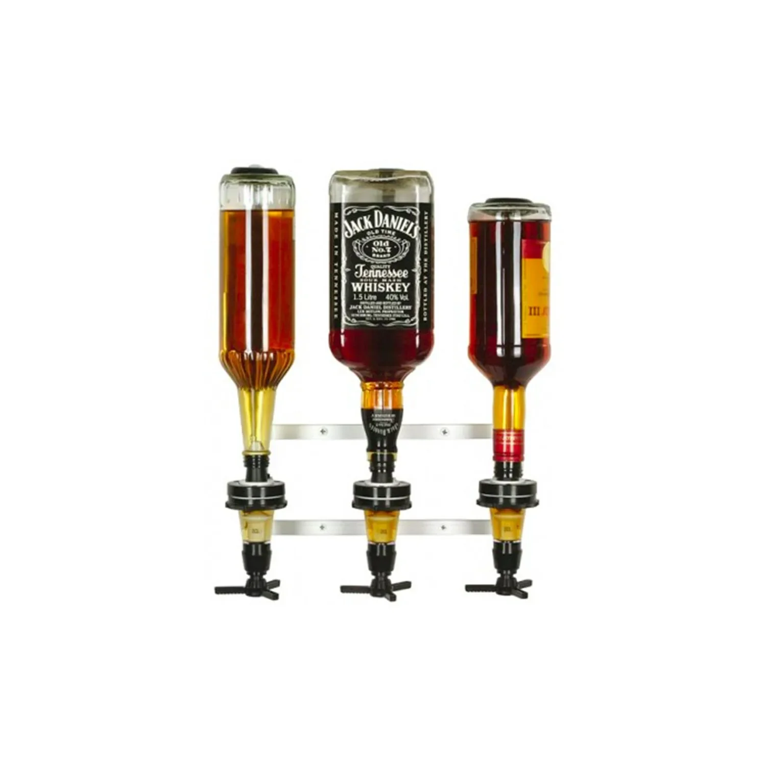 "Profi Wandhalter, Flaschenhalter Spirituosen, Wandhalterung für 3 Flaschen (0,7 - 1,0L) image"