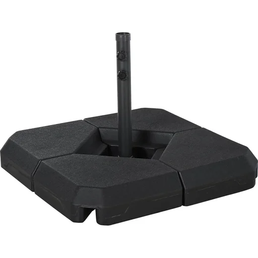 "Sonnenschirmständer mit Wasser oder Sand befüllbar bis 60 kg Schirmständer 4-tlg. Sonnenschirm Schirmgewicht HDPE Schwar image"