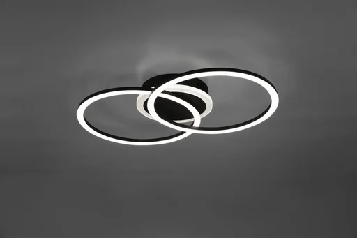 "LED-Deckenleuchte VENIDA, 25 W, 3000K, 2600 lm, Switch-Dimmer, schwarz matt, Acryl weiß image"
