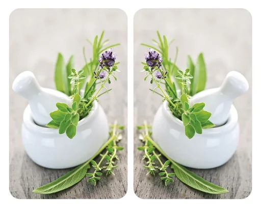 "Herdabdeckplatte "Universal KRÄUTERGARTEN", 2er Set, 52 x 30 cm image"