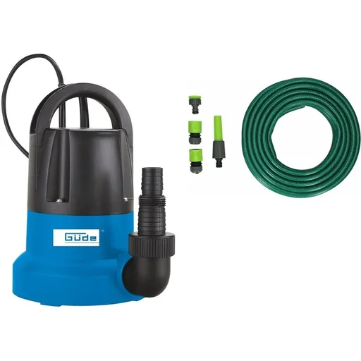 "Flachabsaugpumpe GFS401S - 400W - 7000 L / h Inklusive 15 m Gartenschlauch mit Düse und Armaturen image"