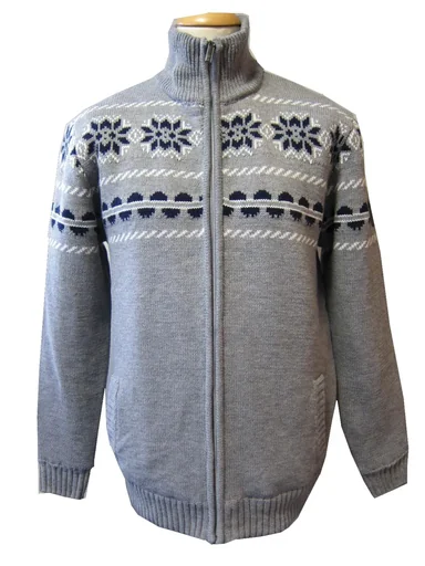 "Strickjacke gefüttert, Farbe hellgrau, Gr.4XL image"