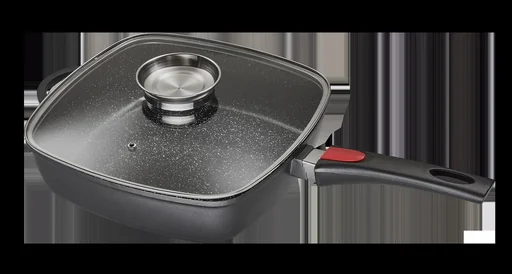 "Keramik-Titanium Eckpfanne, 6 Liter, 28 x 28 cm, Aluguss image"
