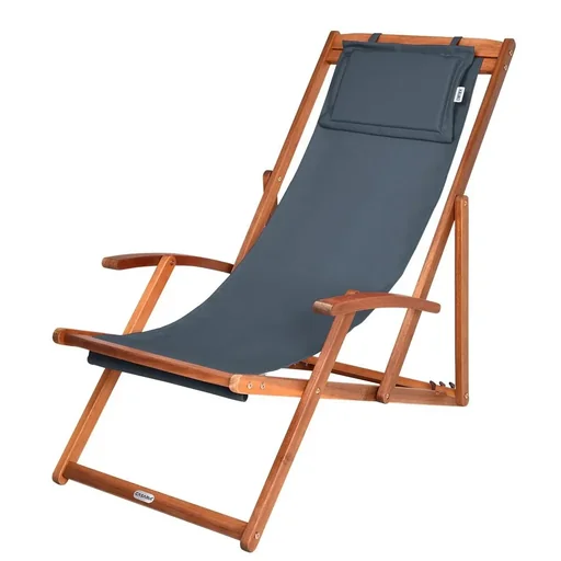 "Deckchair Anthrazit Akazienholz image"