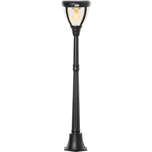 "Solar Garten Laterne Gartenlampe Wegleuchte mit 31 LED 150 Lumen 3000K Aluminium gehärtetes Glas Schwarz 26 x 26 x 130 c image"