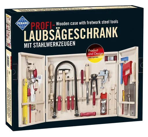 Profi - Laubsägeschrank mit Stahlwerkzeugen