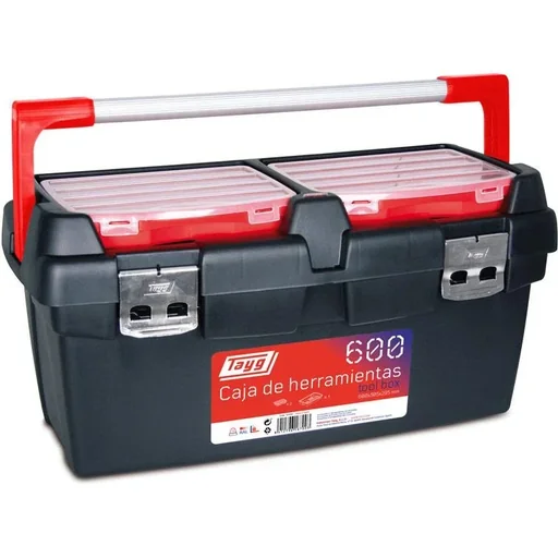 "TAYG Werkzeugkasten - 600 x 305 x 295 mm - Mit Ablage und 3 Sortierkästen image"