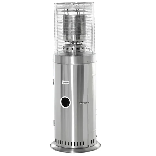 "Heizstrahler Terrassenheizer mit Handgriff und Rädern Terrassenstrahler mit Drehknopf rollbar Gas 10KW elegantes Aussehe image"