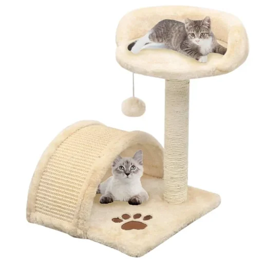 "Katzenkratzbaum mit Sisal Katzenkratzbaum 40 cm beige und braun image"