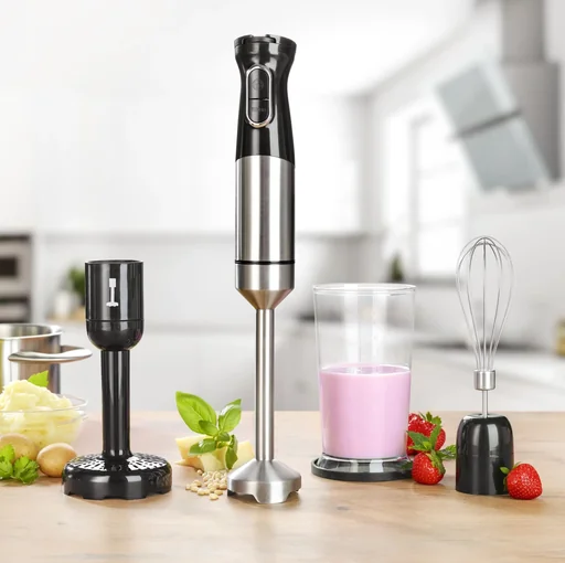 "Power Stabmixer Spar-Set, Edelstahl, 1500 Watt inklusive Kartoffelstampfer image"