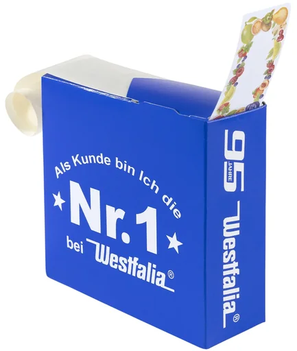 "Westfalia Obstrand - Etiketten im Spender, 500 Stück image"