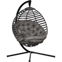 Hängesessel Hängekorb mit Gestell für 2 Personen Hängeschaukel Hängestuhl mit Kissen Korb faltbar Stahl 126 x 118 x 172