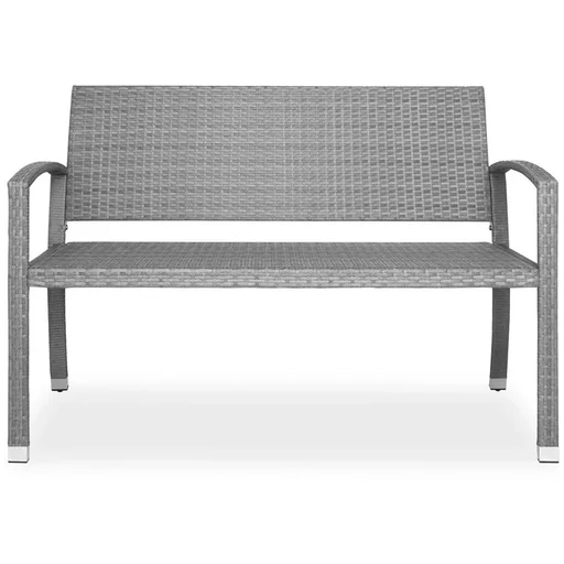"Polyrotan Gartenbank - Grau - 122x52x86cm image"