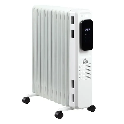"Ölradiator tragbar elektrisch Heizkörper 2290-2720W 3 Heizstufen 24-Stunden-Timing mit 4 Rollen Stahl 50,5 x 24 x 63 cm image"