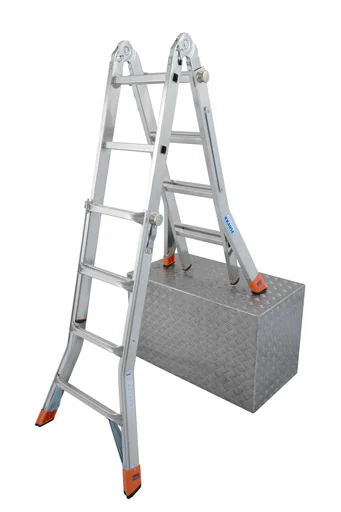 "Gelenk Teleskopleiter Alu 4 x 4 Sprossen image"