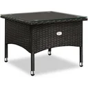 Gartentisch/ Beistelltisch Polyrattan 50 x 50 x 45 cm - Schwarz