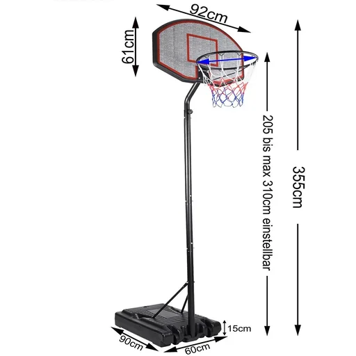 "Baseketballring- verstellbar 205 - max 310 cm image"