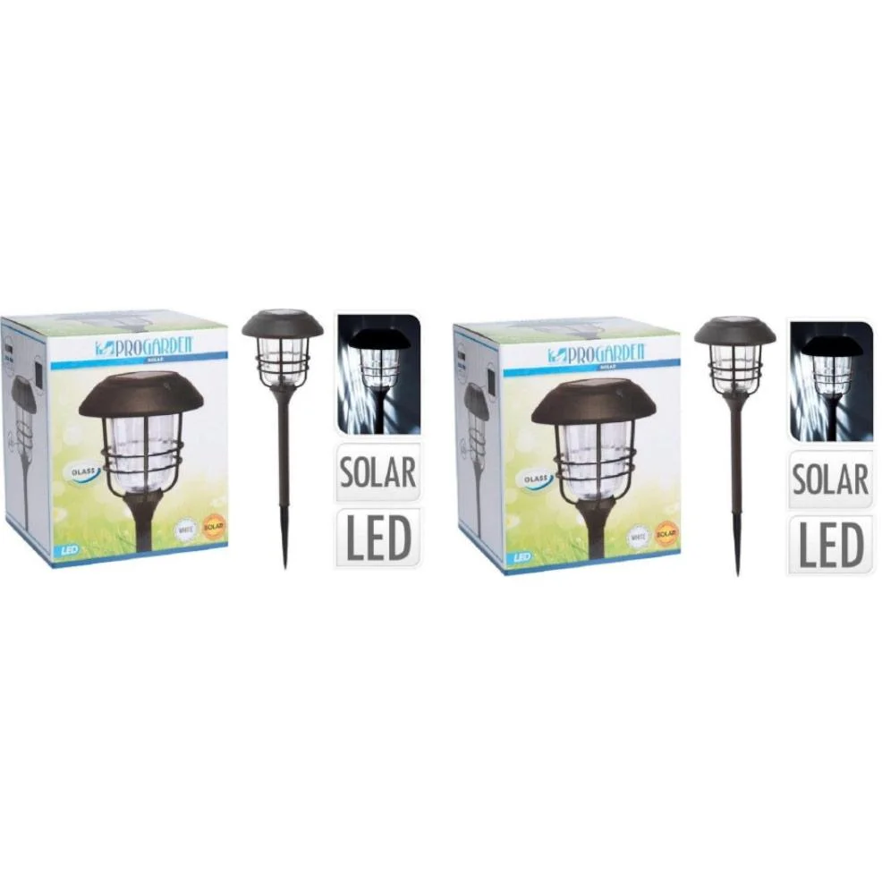 2x Progarden Solar-Gartenleuchte 170 x 58,5 cm - alu mit Glas