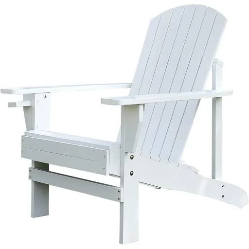 "Gartenstuhl mit Getränkehalter weiß image"