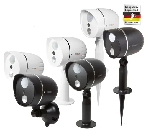 "HD Außenkamera mit LED Leuchte und Bewegungserkennung - schwarz image"