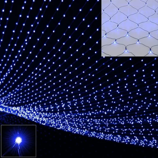 "Netz-Lichterkette blau 160 LED 200x150cm image"