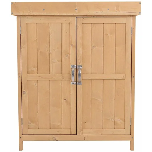 "Geräteschuppen Gartenschrank 2 Fächer Tannenholz Natur image"