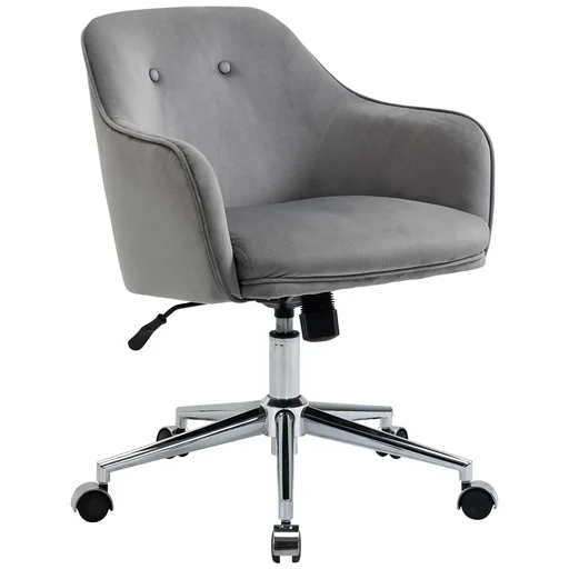 "Bürostuhl mit Wippenfunktion Home-Office-Stuhl höhenverstellbarer Schreibtischstuhl ergonomisch 360°-Drehräder Samt-Tou image"