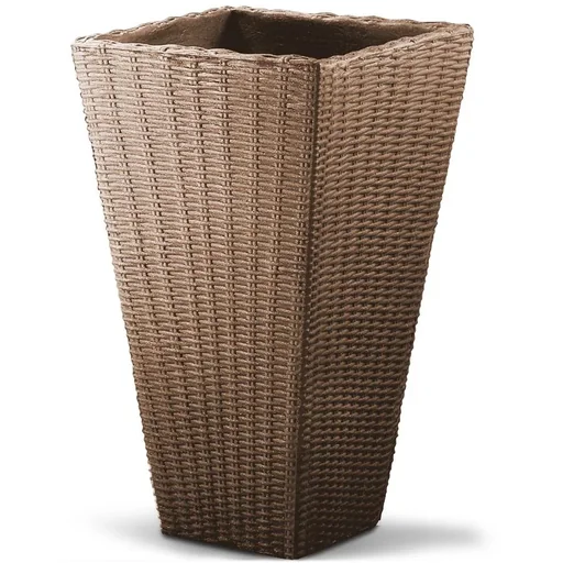 "Quadratischer geflochtener Topf 40x40x70cm taupe image"