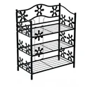 Schuhregal Metallregal Pflanzenständer Schuhablage Standregal 3 Etagen Metall Schwarz 59 x 29,8 x 72 cm