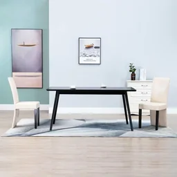 Esszimmerstühle 2tlg. Kunstleder creme