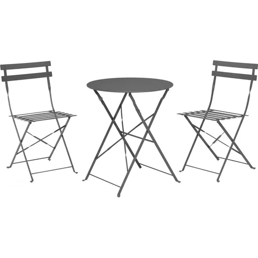 "Pro Garden 3-teiliges Bistro-Set - Anthrazit - Stahl image"
