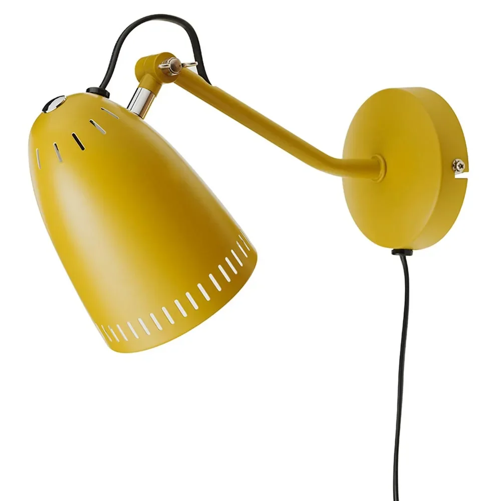 "Superliving Wandlampe Metall "Dynamo" matt senfgelb image"