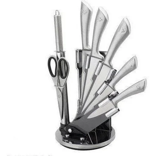 "8-teiliges Messerset mit Ständer - silber image"