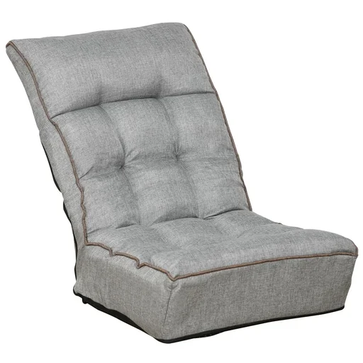 "Bodenstuhl Bodensessel Sitzkissen Rückenlehne verstellbar für Wohnzimmer Büro modern Grau 60 x 90 x 73 cm image"