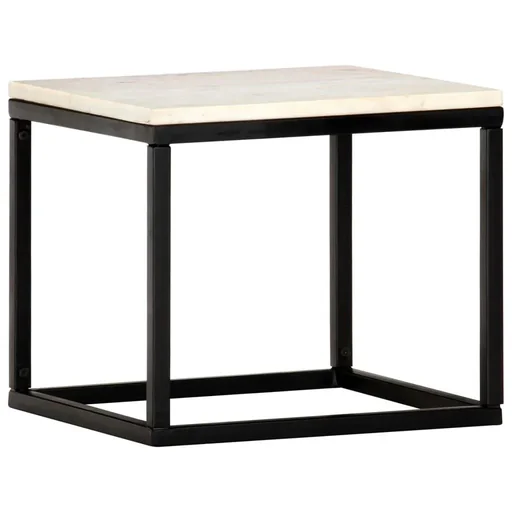 "Couchtisch 40x40x35 cm Echtstein mit Marmorstruktur weiß image"