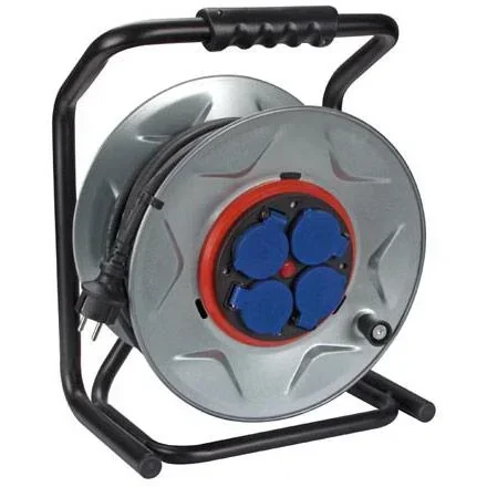 "PROFI-KABELTROMMEL MIT 'ANTI-TWIST'-SYSTEM - NEOPREN - 25 m - 3G2.5 - 4 STECKDOSEN - SCHUTZKONTAKT (DEUTSCHES SYSTEM) image"