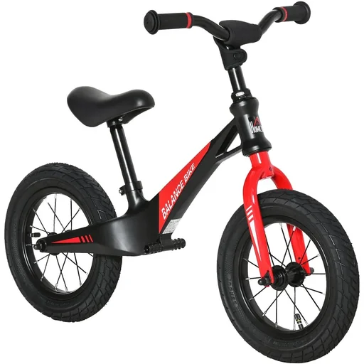 "Balance Fahrrad - Gummireifen - Schwarz/Rot - 90 x 40 x 54-58,5 cm image"