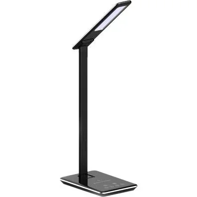 "VT-7405 Tischlampe / Schreibtischlampe mit drahtlosem QI-Ladegerät - schwarz image"