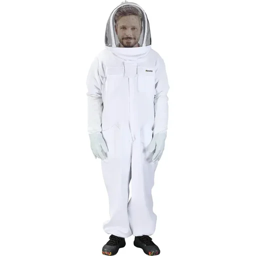 "Imkeranzug mit Ziegenlederhandschuhen - Baumwolle - Weiß - XXXL image"