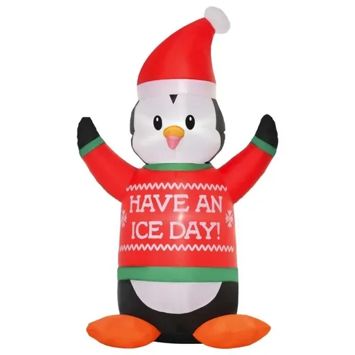 "Aufblasbare Pinguin-Figur 1,88 m Weihnachtsdekoration mit Lichtern image"