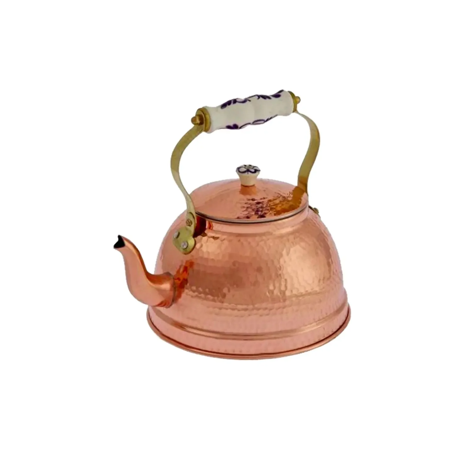 "Wasserkessel, Teekessel - aus Kupfer, Gehämmerte, Mit Porzellangriff, 1,5L image"