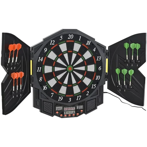 "Elektronische Dartscheibe inklusive 12 Pfeile schwarz/weiß/blau/rot image"